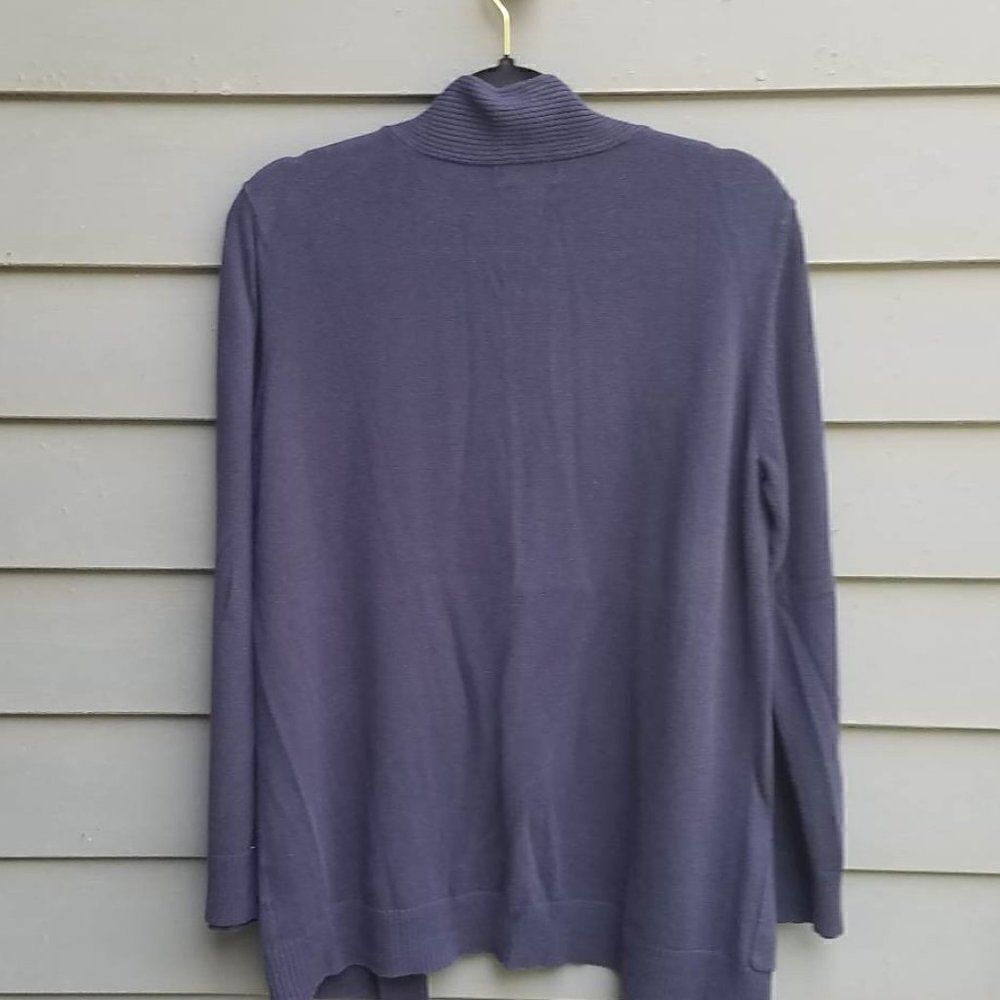 Laura Scott Navy Open Front Cardigan size Large - Picture 3 of 7